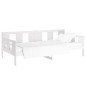 vidaXL Sofá cama madera maciza de pino blanco 90x200 cm