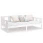 vidaXL Sofá cama madera maciza de pino blanco 90x200 cm