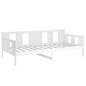 vidaXL Sofá cama madera maciza de pino blanco 90x200 cm