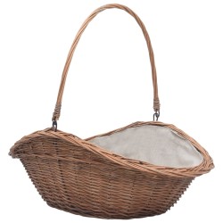 vidaXL Cesta para leña con asa sauce natural 60x44x55 cm