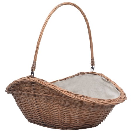 vidaXL Cesta para leña con asa sauce natural 60x44x55 cm