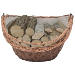 vidaXL Cesta para leña con asa sauce natural 60x44x55 cm