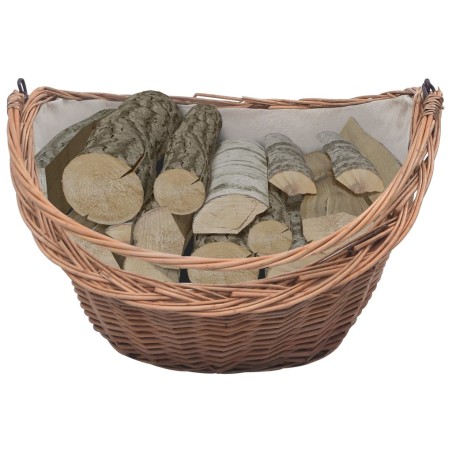 vidaXL Cesta para leña con asa sauce natural 60x44x55 cm