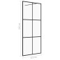 vidaXL Mampara ducha accesible vidrio ESG transparente negro 115x195cm