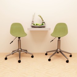 vidaXL Sillas de comedor giratorias 2 unidades tela verde