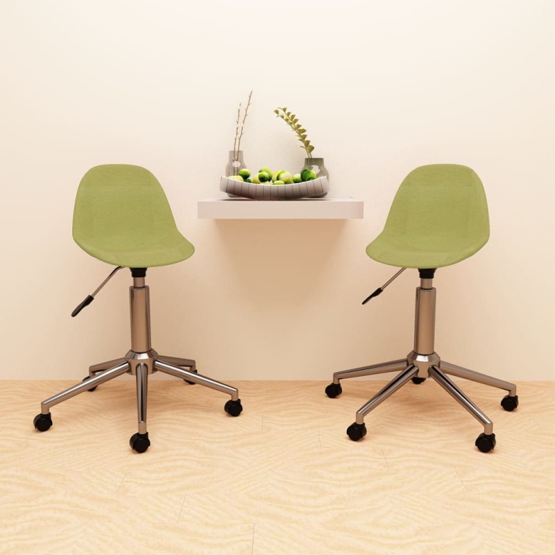 vidaXL Sillas de comedor giratorias 2 unidades tela verde vidaXL Sillas de comedor giratorias 2 unidades tela verde