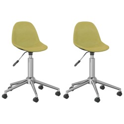 vidaXL Sillas de comedor giratorias 2 unidades tela verde
