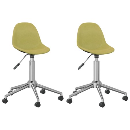vidaXL Sillas de comedor giratorias 2 unidades tela verde