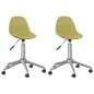 vidaXL Sillas de comedor giratorias 2 unidades tela verde vidaXL Sillas de comedor giratorias 2 unidades tela verde