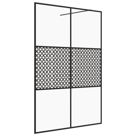 vidaXL Mampara de ducha accesible vidrio ESG claro negro 140x195 cm