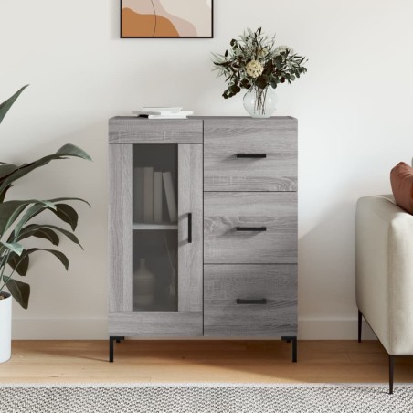 vidaXL Aparador de madera de ingeniería gris Sonoma 69,5x34x90 cm