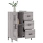 vidaXL Aparador de madera de ingeniería gris Sonoma 69,5x34x90 cm vidaXL Aparador de madera de ingeniería gris Sonoma 69,5x34x90 cm