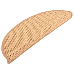 vidaXL Alfombrilla autoadhesiva escalera sisal 15uds naranja 56x17x3cm
