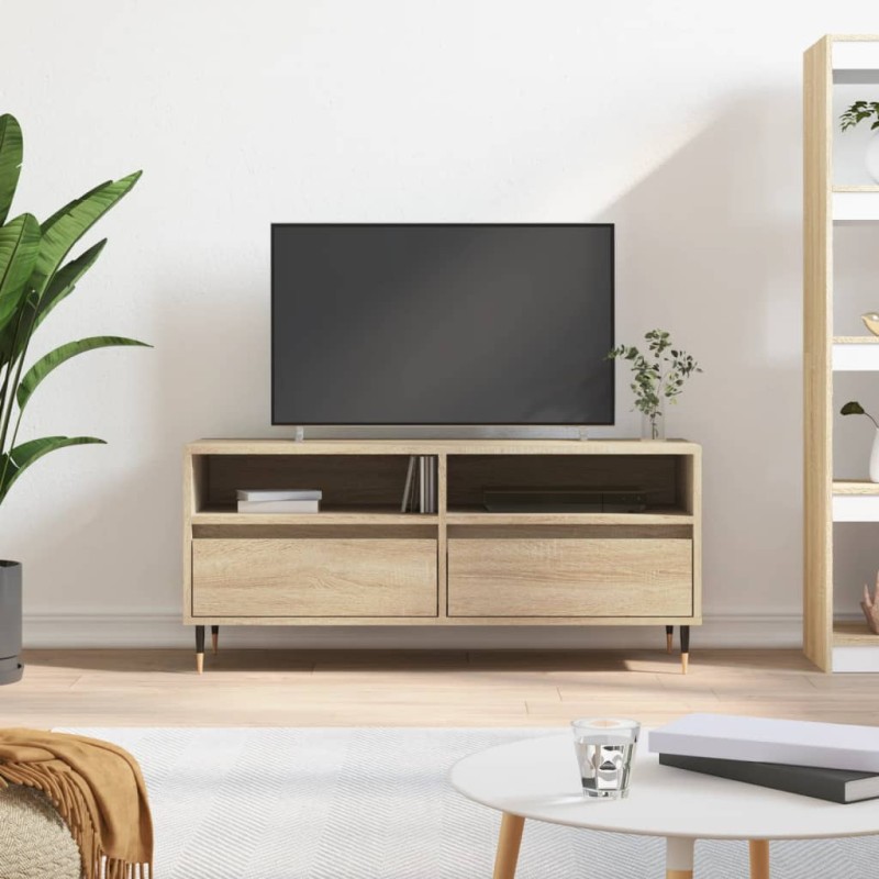 vidaXL Mueble de TV madera contrachapada roble Sonoma 100x34,5x44,5 cm