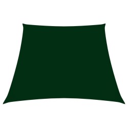 vidaXL Toldo de vela trapezoidal de tela oxford verde oscuro 3/5x4 m