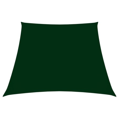 vidaXL Toldo de vela trapezoidal de tela oxford verde oscuro 3/5x4 m