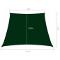 vidaXL Toldo de vela trapezoidal de tela oxford verde oscuro 3/5x4 m vidaXL Toldo de vela trapezoidal de tela oxford verde oscuro 3/5x4 m