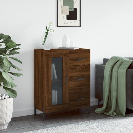 vidaXL Aparador de madera de ingeniería marrón roble 69,5x34x90 cm