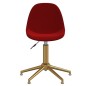 vidaXL Sillas de comedor giratorias 2 unidades terciopelo rojo tinto