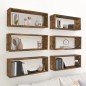 vidaXL Estantes cúbicos de pared 6 uds madera roble ahumado 60x15x23cm vidaXL Estantes cúbicos de pared 6 uds madera roble ahumado 60x15x23cm