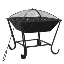 vidaXL Brasero con atizador acero XXL 50 cm