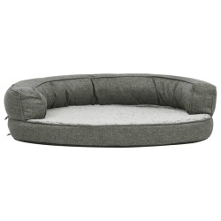 vidaXL Colchón de cama de perro ergonómico aspecto lino gris 75x53 cm