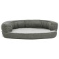 vidaXL Colchón de cama de perro ergonómico aspecto lino gris 75x53 cm