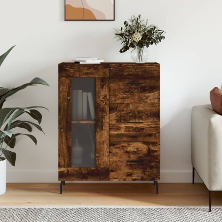 vidaXL Aparador de madera de ingeniería roble ahumado 69,5x34x90 cm
