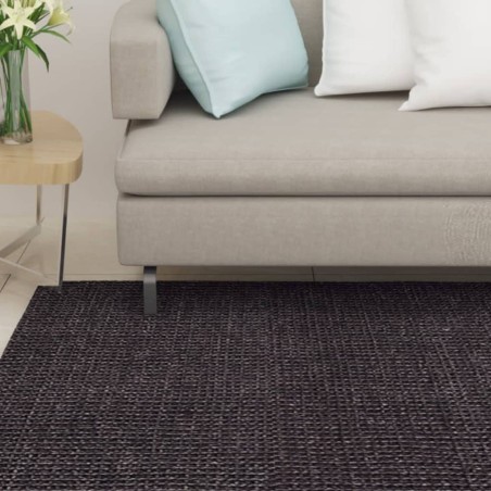 vidaXL Alfombra de sisal natural negro 80x300 cm