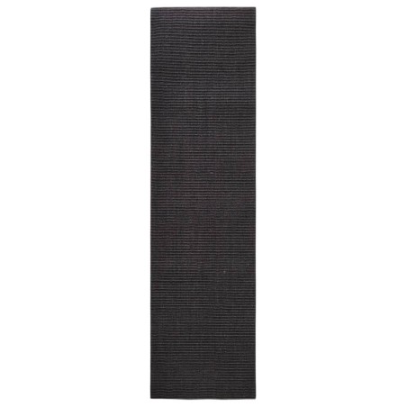 vidaXL Alfombra de sisal natural negro 80x300 cm