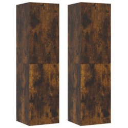 vidaXL Muebles TV de pared 2 uds color roble ahumado 30,5x30x110 cm