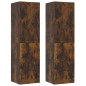 vidaXL Muebles TV de pared 2 uds color roble ahumado 30,5x30x110 cm vidaXL Muebles TV de pared 2 uds color roble ahumado 30,5x30x110 cm