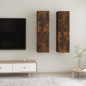 vidaXL Muebles TV de pared 2 uds color roble ahumado 30,5x30x110 cm vidaXL Muebles TV de pared 2 uds color roble ahumado 30,5x30x110 cm
