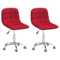 vidaXL Sillas de comedor giratorias 2 unidades tela rojo tinto vidaXL Sillas de comedor giratorias 2 unidades tela rojo tinto
