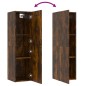 vidaXL Muebles TV de pared 2 uds color roble ahumado 30,5x30x110 cm vidaXL Muebles TV de pared 2 uds color roble ahumado 30,5x30x110 cm