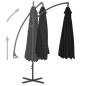 vidaXL Sombrilla voladiza con poste de acero negro 250x250 cm vidaXL Sombrilla voladiza con poste de acero negro 250x250 cm