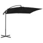 vidaXL Sombrilla voladiza con poste de acero negro 250x250 cm vidaXL Sombrilla voladiza con poste de acero negro 250x250 cm
