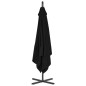 vidaXL Sombrilla voladiza con poste de acero negro 250x250 cm vidaXL Sombrilla voladiza con poste de acero negro 250x250 cm