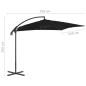 vidaXL Sombrilla voladiza con poste de acero negro 250x250 cm vidaXL Sombrilla voladiza con poste de acero negro 250x250 cm