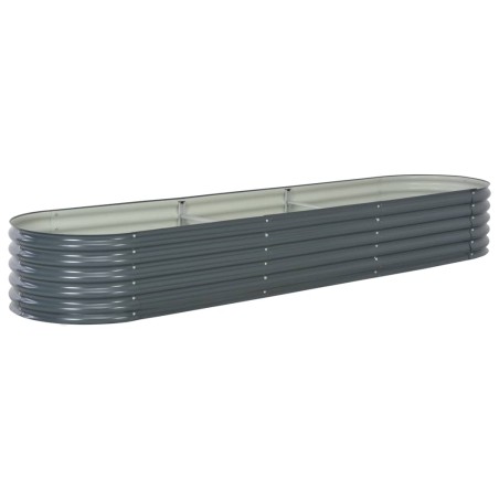 vidaXL Arriate de acero galvanizado gris 320x80x44 cm