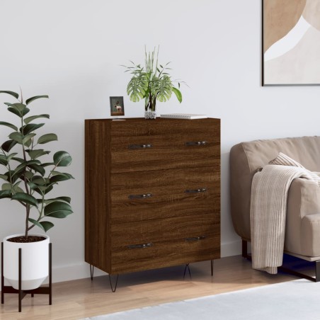 vidaXL Aparador de madera de ingeniería marrón roble 69,5x34x90 cm