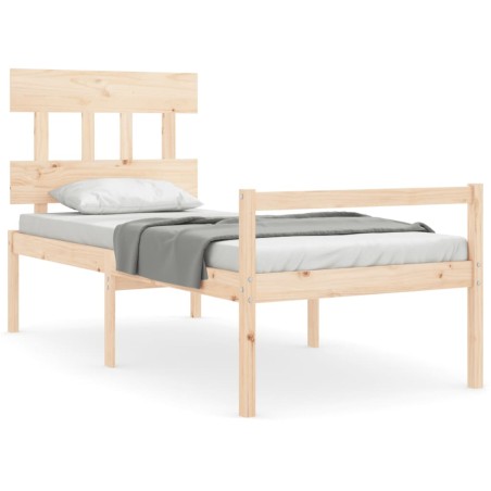 vidaXL Cama para personas mayores con cabecero madera maciza