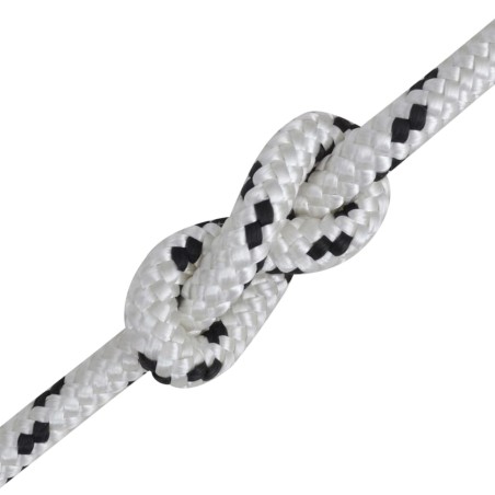 vidaXL Cuerda trenzada poliéster 6 mm 500 mm blanco