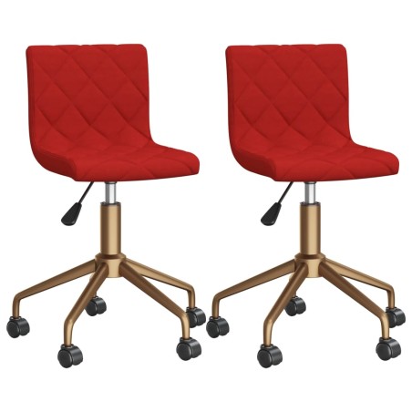 vidaXL Sillas de comedor giratorias 2 uds terciopelo rojo vino tinto