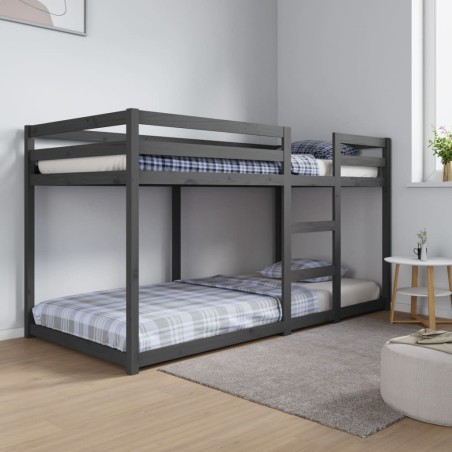 vidaXL Litera de madera maciza de pino 90x200 cm