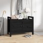 vidaXL Banco de recibidor madera maciza de pino negro 80x40x60 cm vidaXL Banco de recibidor madera maciza de pino negro 80x40x60 cm