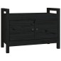 vidaXL Banco de recibidor madera maciza de pino negro 80x40x60 cm vidaXL Banco de recibidor madera maciza de pino negro 80x40x60 cm
