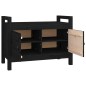 vidaXL Banco de recibidor madera maciza de pino negro 80x40x60 cm vidaXL Banco de recibidor madera maciza de pino negro 80x40x60 cm