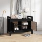 vidaXL Banco de recibidor madera maciza de pino negro 80x40x60 cm vidaXL Banco de recibidor madera maciza de pino negro 80x40x60 cm