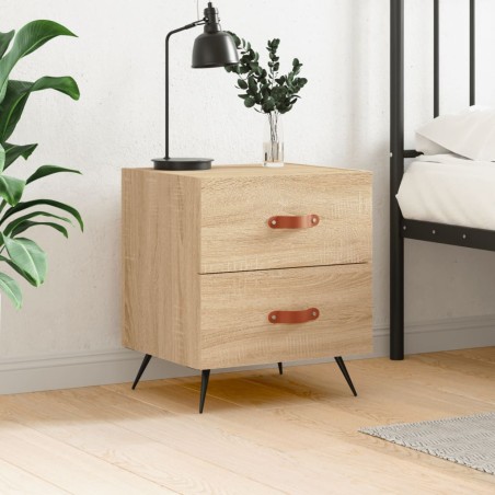vidaXL Mesita de noche madera de ingeniería roble Sonoma 40x35x47,5 cm